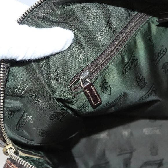 GUCCI GG Crystal Shoulder Bag Coated Canvas Brown Gold - Picture 13 of 16